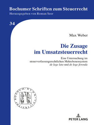 cover image of Die Zusage im Umsatzsteuerrecht